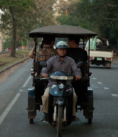 Riverside life and boats in Cambodia